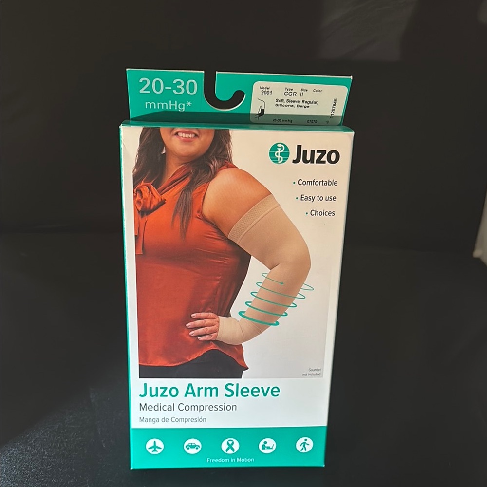 JUZO soft,Compression Arm Sleeve 2001cgrii with silicone border size II